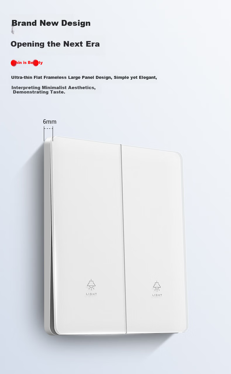 International Electrical White Matte Skin-Feel Tempered Glass Switch Socket Panel, 86-Type Household Wall-Mounted Single Switch with Five Holes, Five-Hole Socket 3