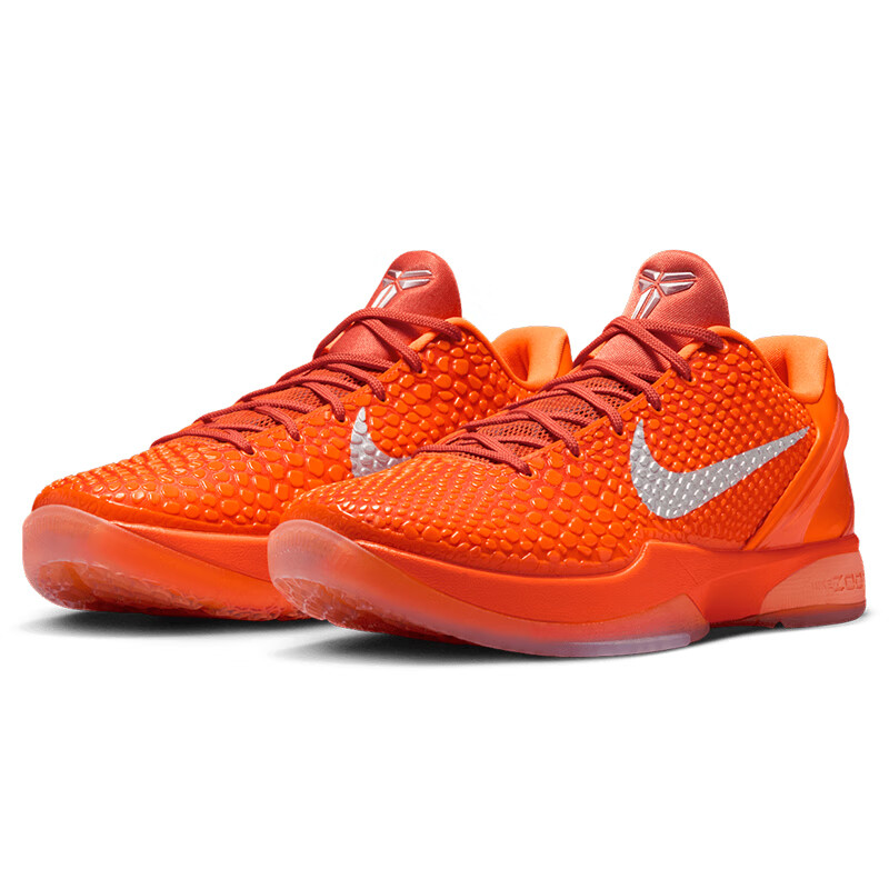 NIKE Basketball Shoes for Men, Kobe 6 Sports Shoes, IH1871-800 Orange, Size 40.5