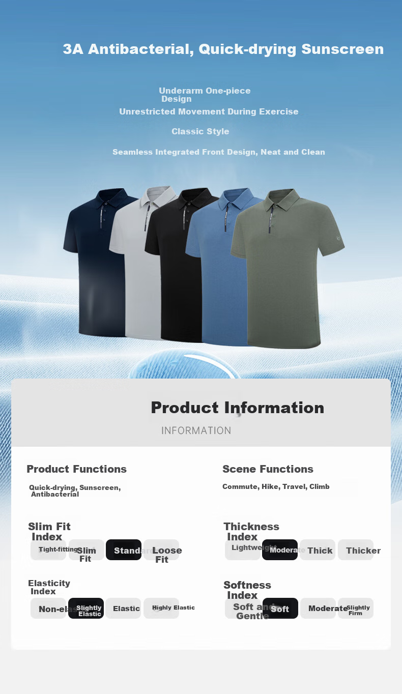 NORTHLAND Men's Moisture-Wicking Quick-Dry Polo Shirt, Outdoor Sun Protection, Elastic Antibacterial Collared Short-Sleeve T-Shirt for Me 2