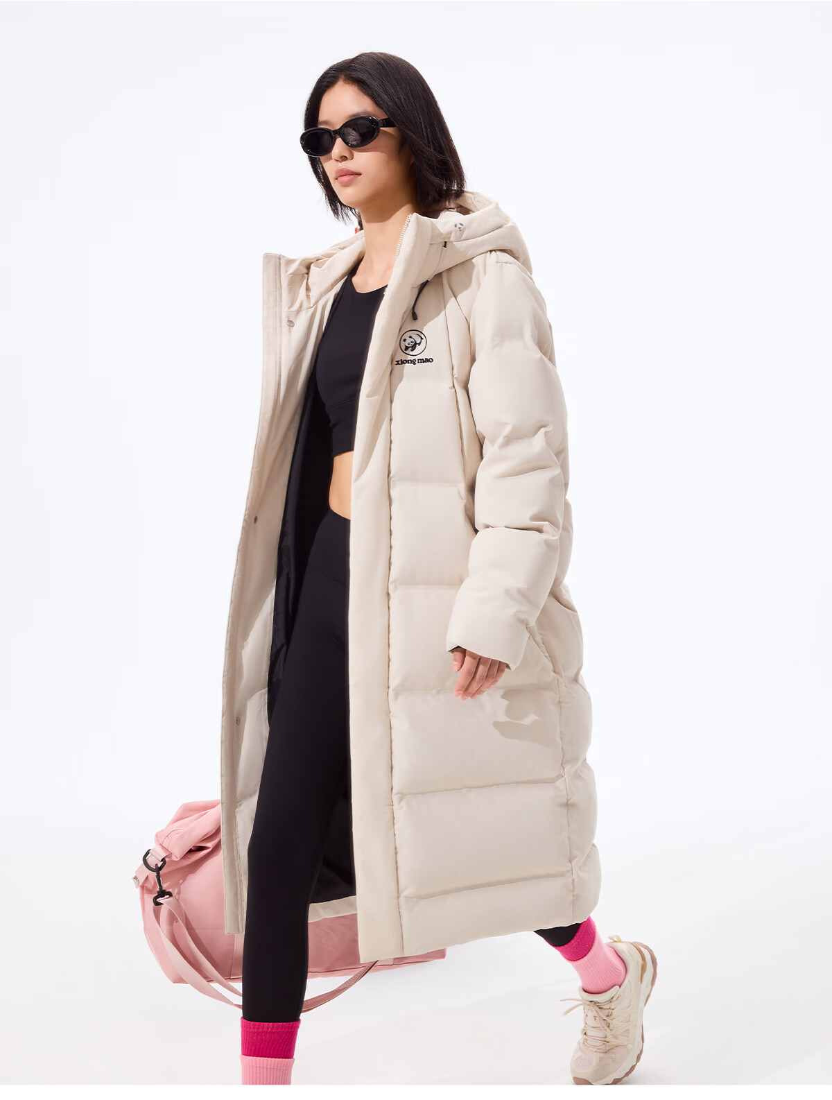Panda Zhang Yuxi Outdoor Seamless Down Jacket Unisex Long Over-the-Knee Water-Repellent Warm Coat Autumn Winter New 26