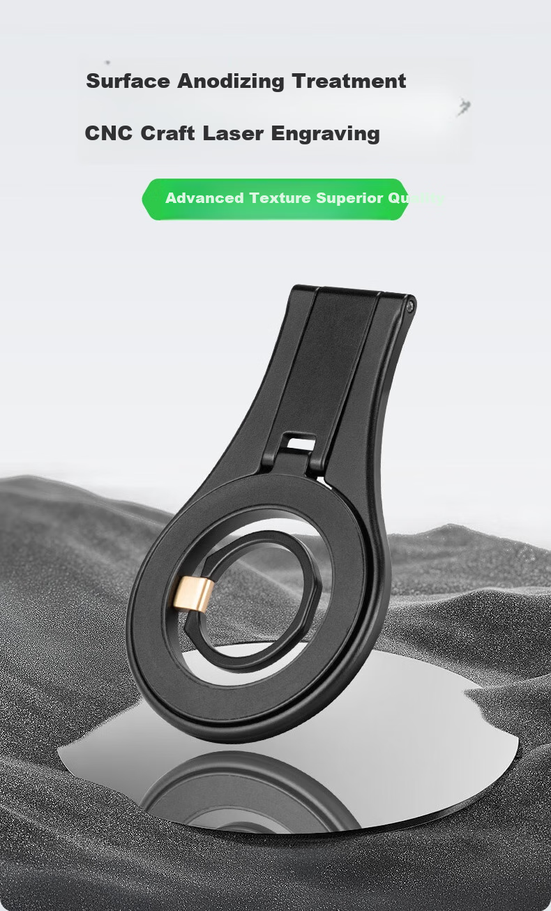 FANAUE Magnetic Phone Stand with Ring Holder, Back Patch, Desktop Phone Stand, Live Streaming Multi-Functional Rotating Magnetic Phone Holder, Ultra-Thin Portable Foldable Stand MS-02 3