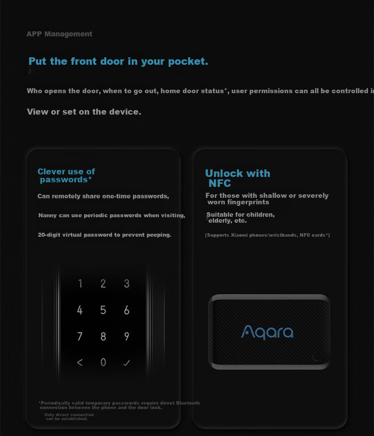 Aqara Smart Door Lock D100 Fully Automatic Sliding Fingerprint Lock, Integrated with Mijia APP/iOS HomeKit, Carbon Black 16