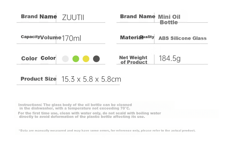Zuutii Oil Bottle Kitchen Automatic Opening And Closing Glass Jar Seasoning Leak-Proof Gravity Vinegar Soy Sauce Bottle Mini 170ml 22