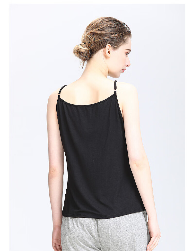 Little Nurse Women's Modal Camisole Tank Top Summer Sleeveless Base Layer SSB054 Black XL (175) 12
