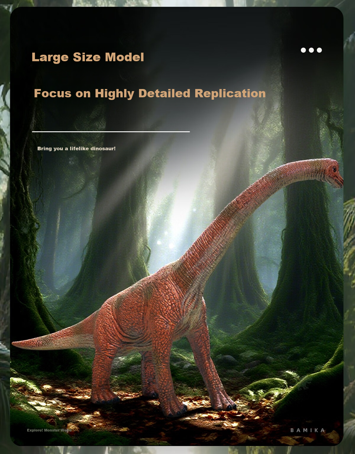 Bameika Large Set, One Large Solid Dinosaur Collection Model Toy, Realistic Jurassic Animals, Boys' Holiday Gift 3