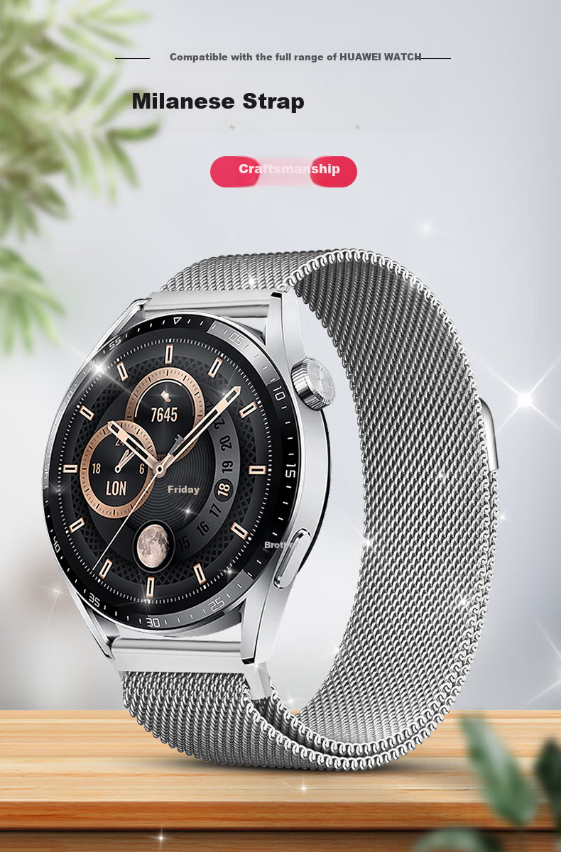 Weiqiantu [Magnetic Milan] Compatible with Huawei GT7/GT6/GT5/Pro Watch Band, for Watch6/6pro/Watch5/watch4pro, GT4/3 Proton Watch Strap 1