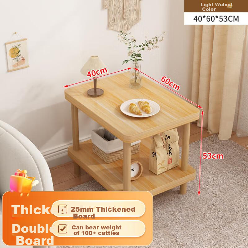 FENJIEXIAN Side Table, Coffee Table, Sofa Side Cabinet, Storage Rack, Thickened Side Table, Small Double-Layer Storage Table, Simple Bedside Cabinet