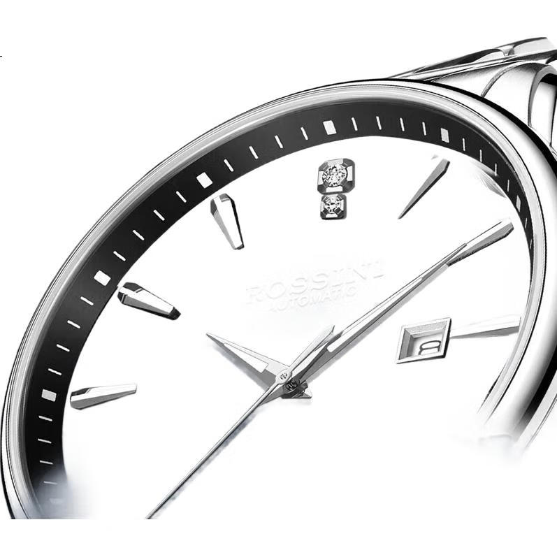 Женские кварцевые часы ROSSINI 6240202 с белым циферблатом и стальным браслетом, водонепроницаемые, диаметр 28 мм
