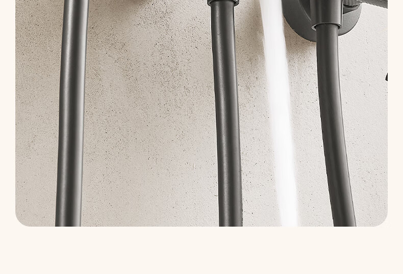 Anhua Bathroom Shower Set Brass Body Pressurized Piano Key Gun Gray Round Tube N4S9048GGW 29