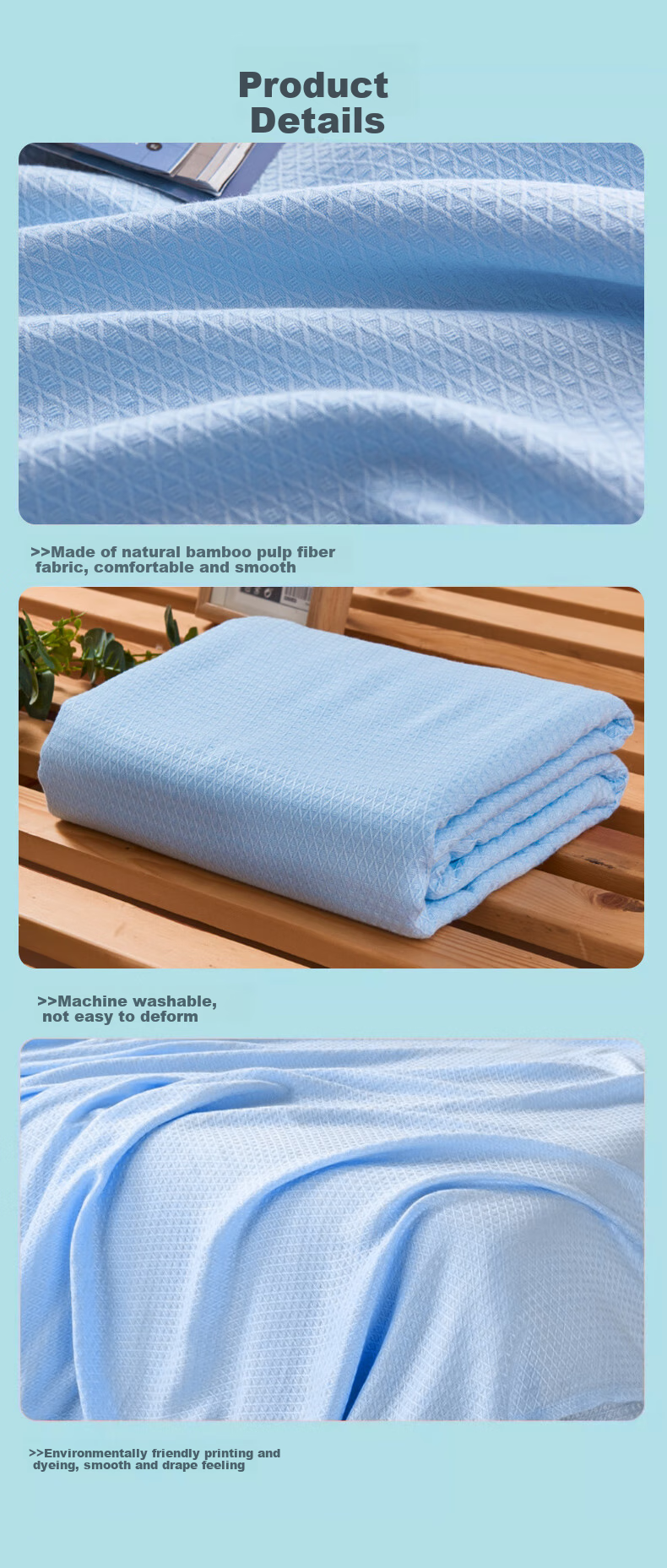 MUJI Baby Blanket Children's Air Conditioning Summer Quilt Newborn Bamboo Fiber Cover Ice Silk Blanket Gray 90*103cm 16