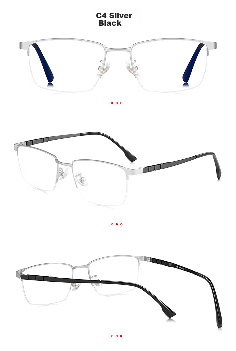 BUZZ Reading Glasses for Men, High Definition Anti-Blue Light Ultra-Light Titanium Reading Glasses, Business Presbyopic Glasses NQ0024 Bright Gold Frame 100 Degrees 14