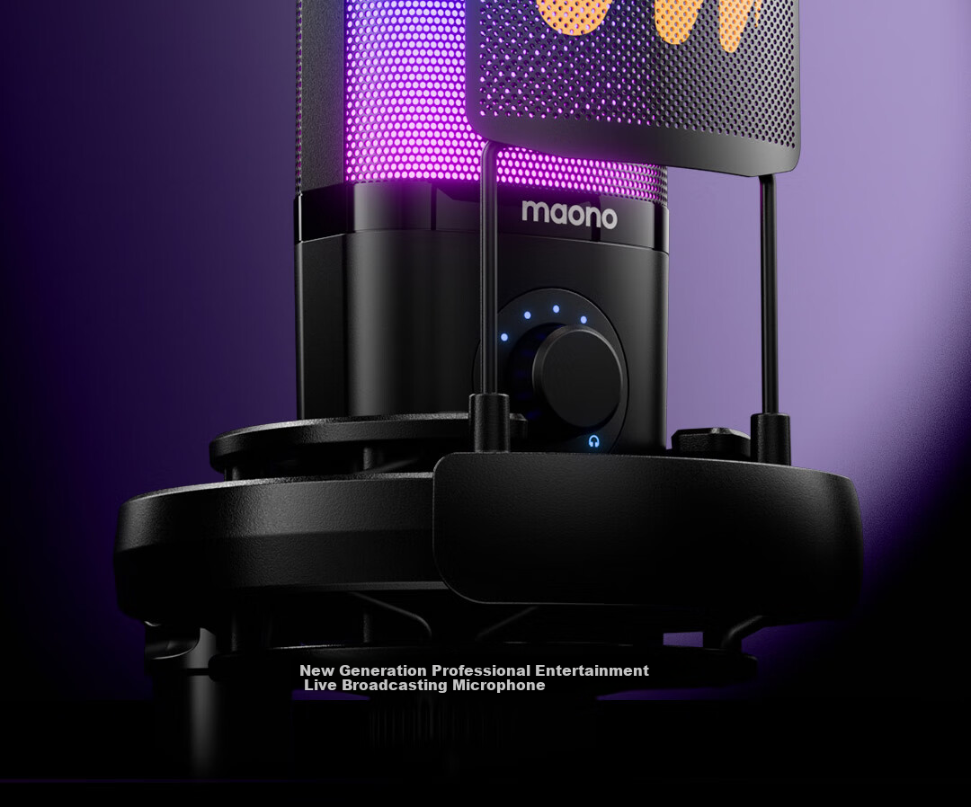 Maono Dynamic Microphone, Professional Live Streaming And Recording Speaker, Gaming Noise Reduction Computer Microphone, Host Voiceover Microphone, Built-In Sound Card, Shanke (PD300) Cantilever Model 4