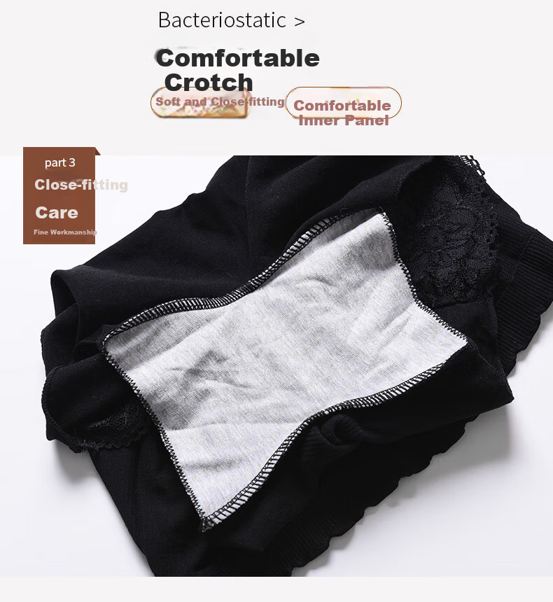 Langsha Women's Safety Shorts, Anti-Exposure Underwear, Lace Seamless Comfortable Non-Curling Two-In Base Layer Pants 4