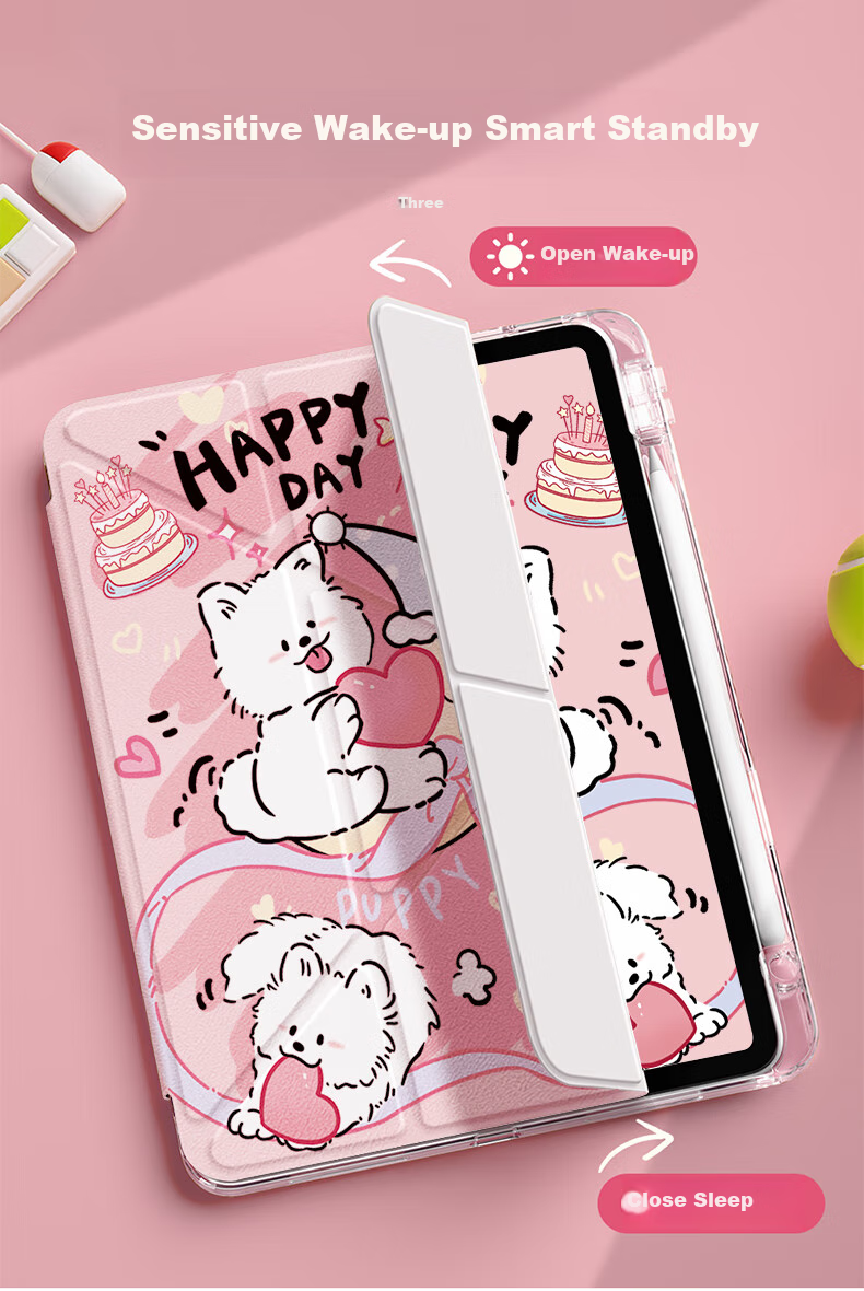 Qiaojiejie Huawei MatePad 11.5s Case for 2025/2024 Models, 11.5-Inch with Pencil Holder, Y-Shaped Soft Light Version, Flexible Design, Anti-Bending, Cute Cartoon Style, Horizontal And Vertical Folding Options Available 4
