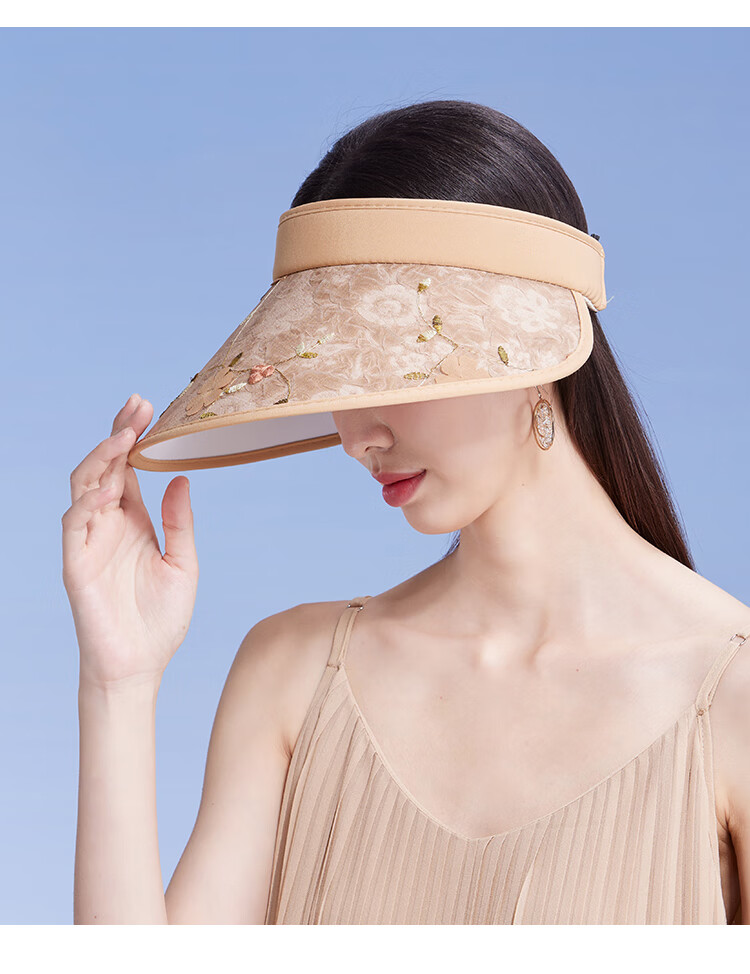 Shanghaigushi Sun Protection Hat for Women, Spring And Summer Visor Outdoor Casual UV-Resistant Sun Hat with Embroidery And Wide Brim 24