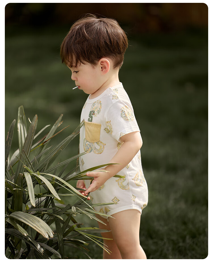 Wismorni Baby Romper, Summer Short-Sleeve Infant Clothing, Breathable Triangle Bodysuit, Full Moon Outfit 12