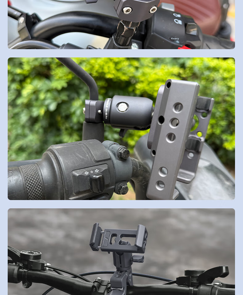 FANAUE Motorcycle Phone Holder Mirror Rod Clamp Ball Head Base 20mm Ball Head Sports Camera Quick Release Anti-Theft CC-06(80PM) 13