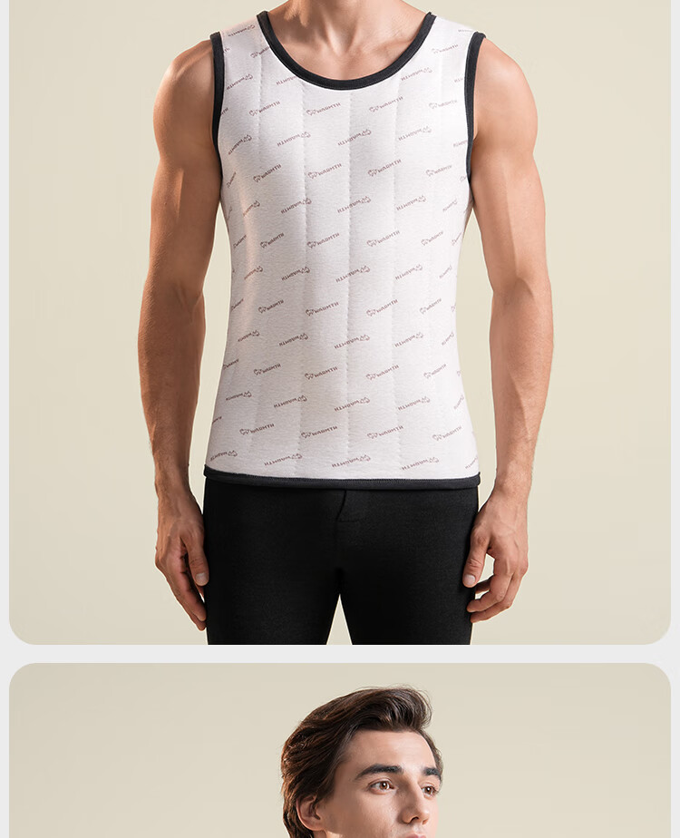 YUZHAOLIN Men's Wool-Filled Warm Vest Thickened Fleece Lined Large Size Sleeveless Autumn Winter Base Layer Jacket 18