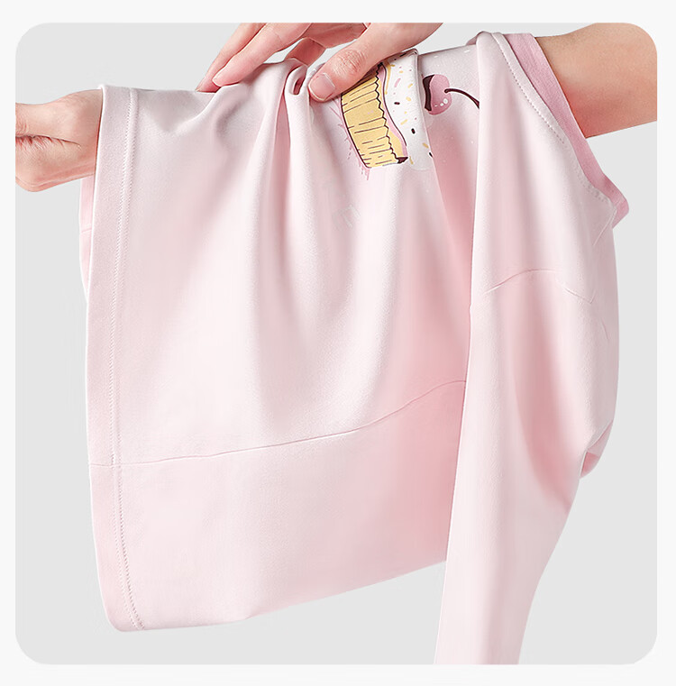 Hodo Girls' Autumn Cotton Thermal Underwear Set, Class A, Comfortable, Antibacterial, Mite-Resistant, 100% Cotton, Warm Innerwear for Older Girls 4