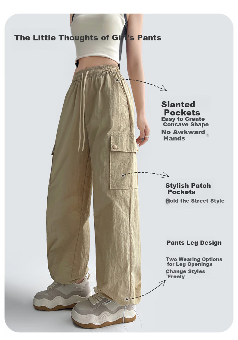 Langsha Women's Workwear Pants Spring Summer 2026 High Waist Wide Leg Sports Pants Slimming Outdoor Commuter Casual Trousers for Women 8