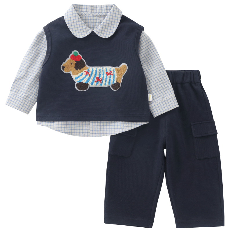 DUUDUU Toddler Cartoon Outfit Autumn Baby Vest Long Sleeve Shirt Infant Casual Pants Size 100