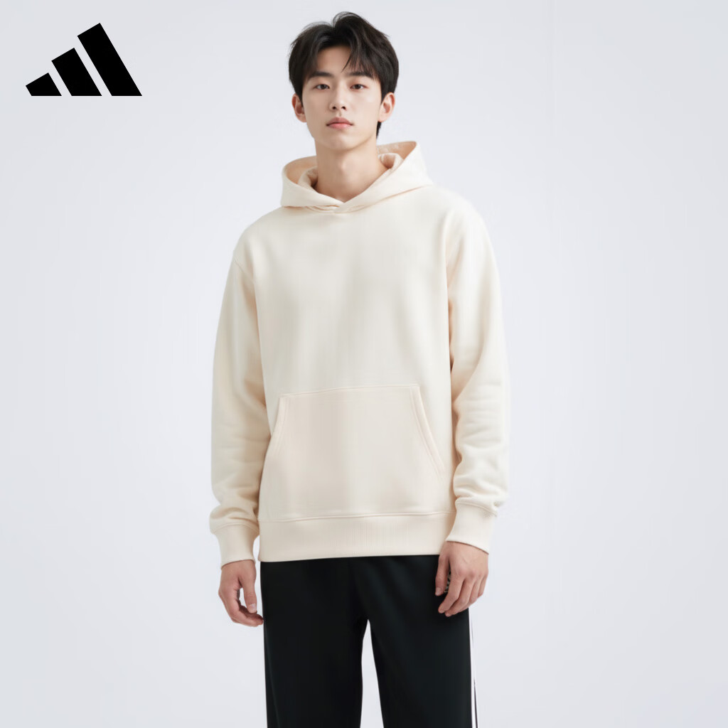 Adidas Originals Trefoil C Hoodie FT Couple Sweatshirt HK2936 Off-White M 6