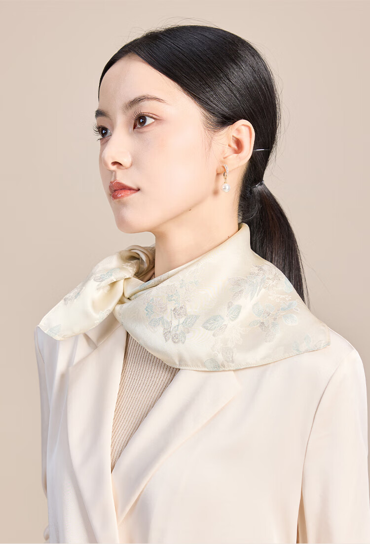 JIUMU 100% Mulberry Silk Scarf, Square Shawl for Women, Gift for Teachers And Mothers, Birthday Present, Gift Box Packaging 8