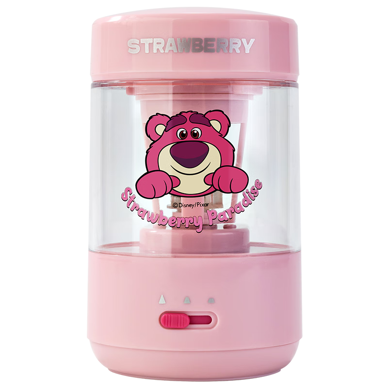 Disney Automatic Pencil Sharpener for Elementary Students Electric Pencil Sharpener Strawberry Bear A73143-T1