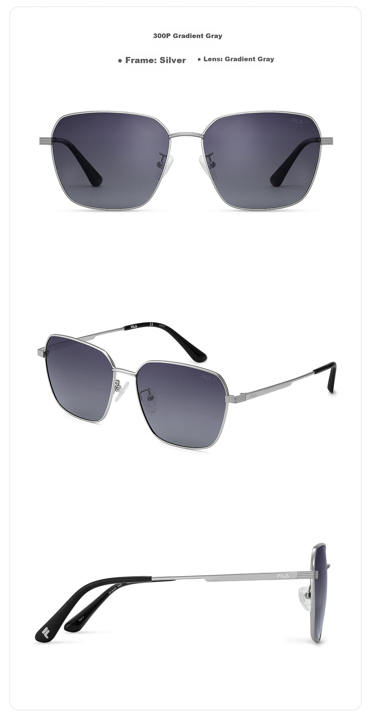 FILA [Father's Day Gift] Polarized Sunglasses for Men, Square Frame Driving Sunglasses, Fishing Glasses SFIA44 Polarized Gray 4