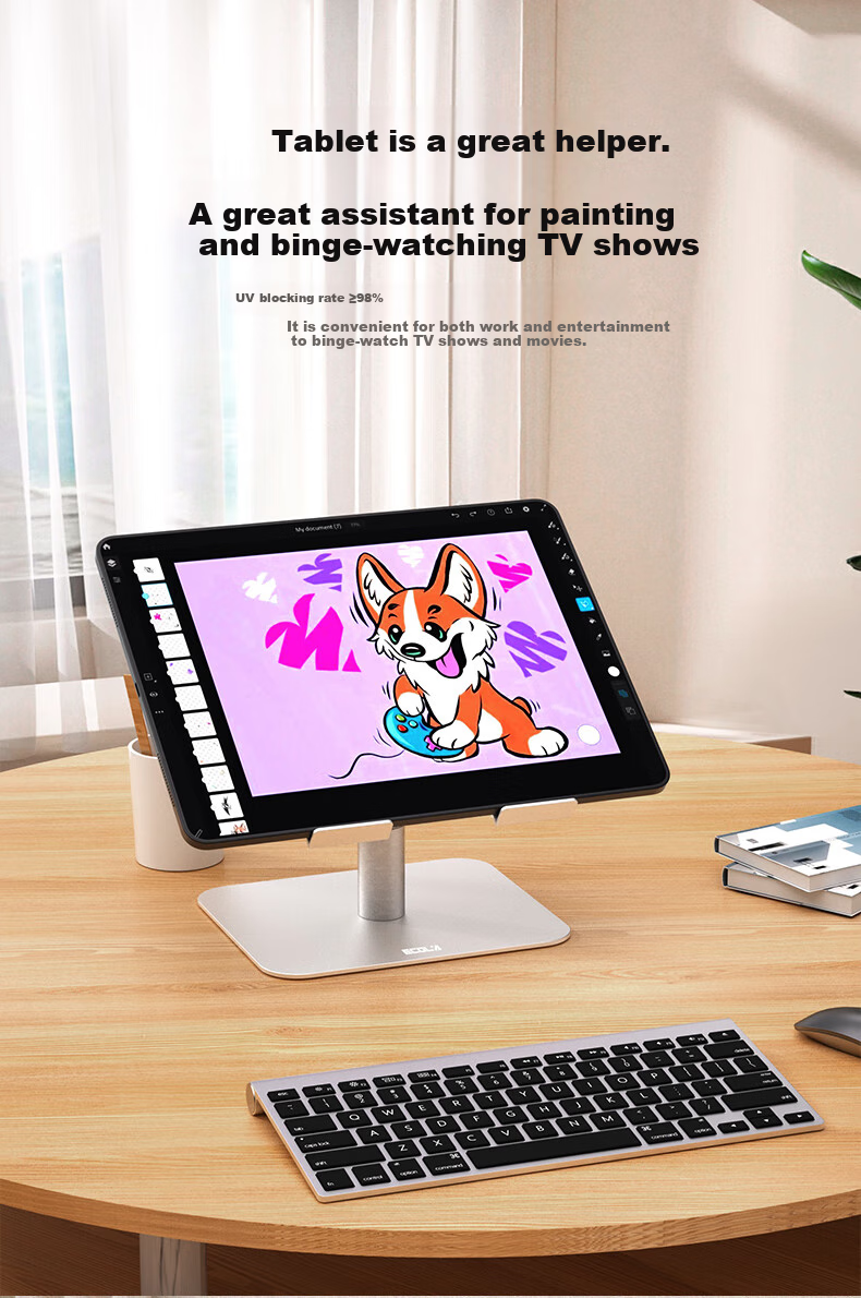 ECOLA 360° Rotating Laptop Stand, Computer Stand for Sitting And Standing, Desktop Adjustable Height Riser, Compatible with Lenovo Legion, Apple Mac, Huawei Laptops, NA920Y 6