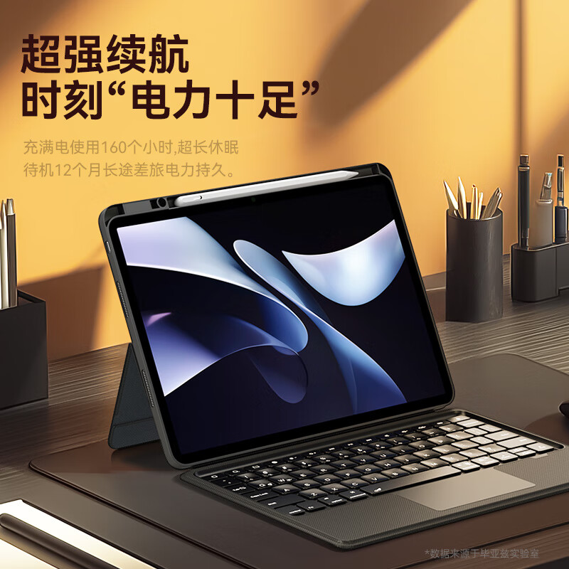 BIAZE Compatible with Xiaomi Pad 7s Pro 12.5-inch Integrated Bluetooth Keyboard with Pen Slot Protective Case Upgraded Magic Trackpad Front Shell Detachable Folding PB601