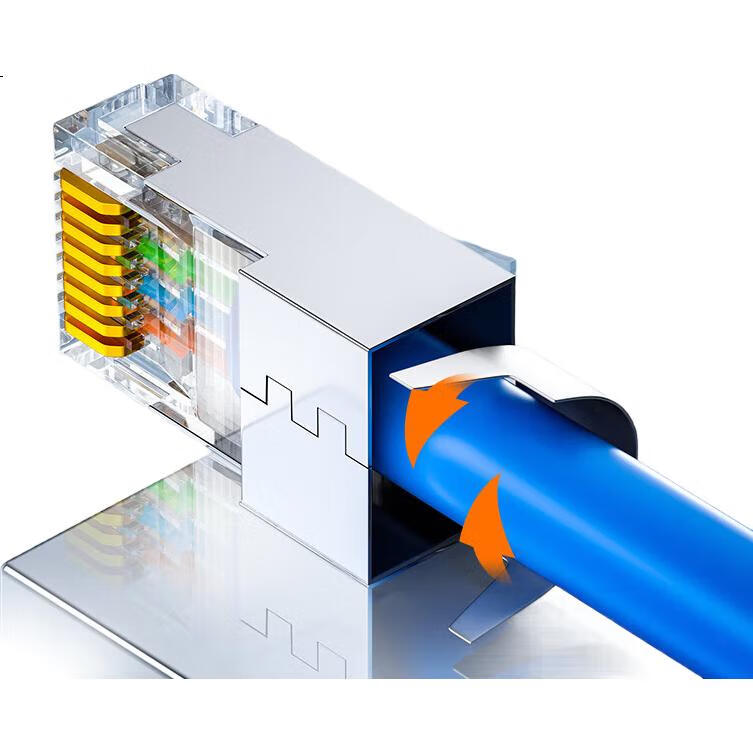 Разъемы RJ45 SAMZHE Категории 7, экранированные, позолоченные 50U, сетевые коннекторы 10 Гбит/с, двухкомпонентная конструкция, 100 шт., WL-7100