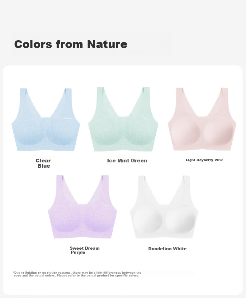 Ubras Likeuu Kids' Breathable Little Breeze Sports Bra for Girls Dandelion White One Size 22