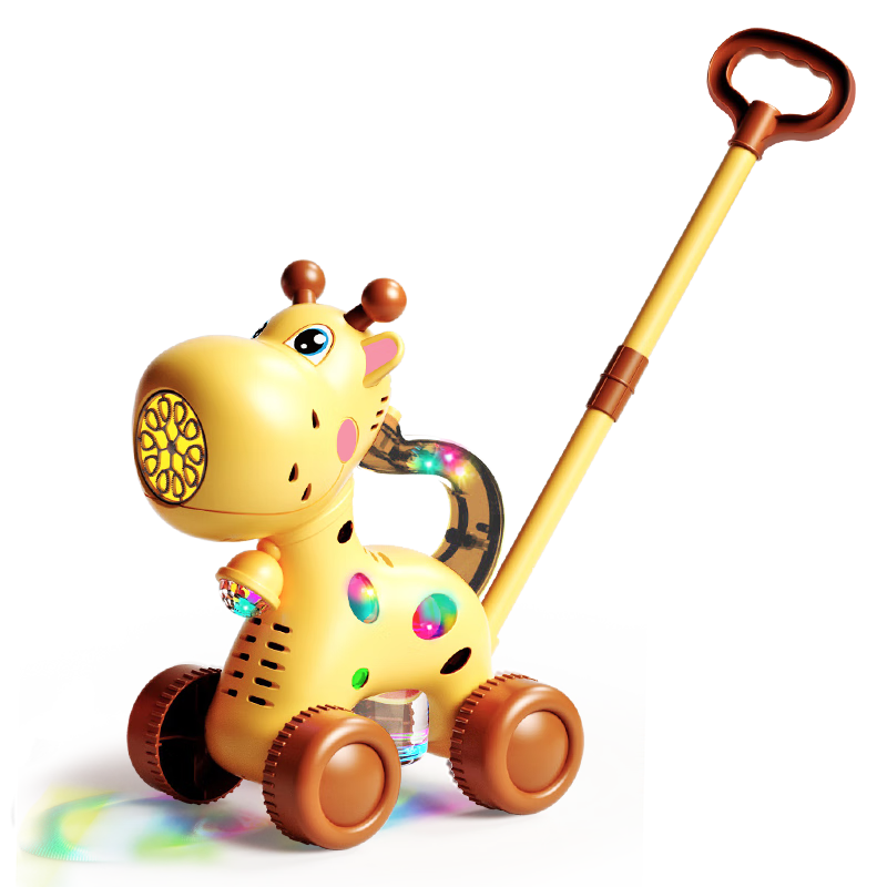 Dimanqi Children's Bubble Blowing Giraffe Handheld Push Cart Bubble Machine Fully Automatic Electric Leak-Proof Outdoor Birthday Gift