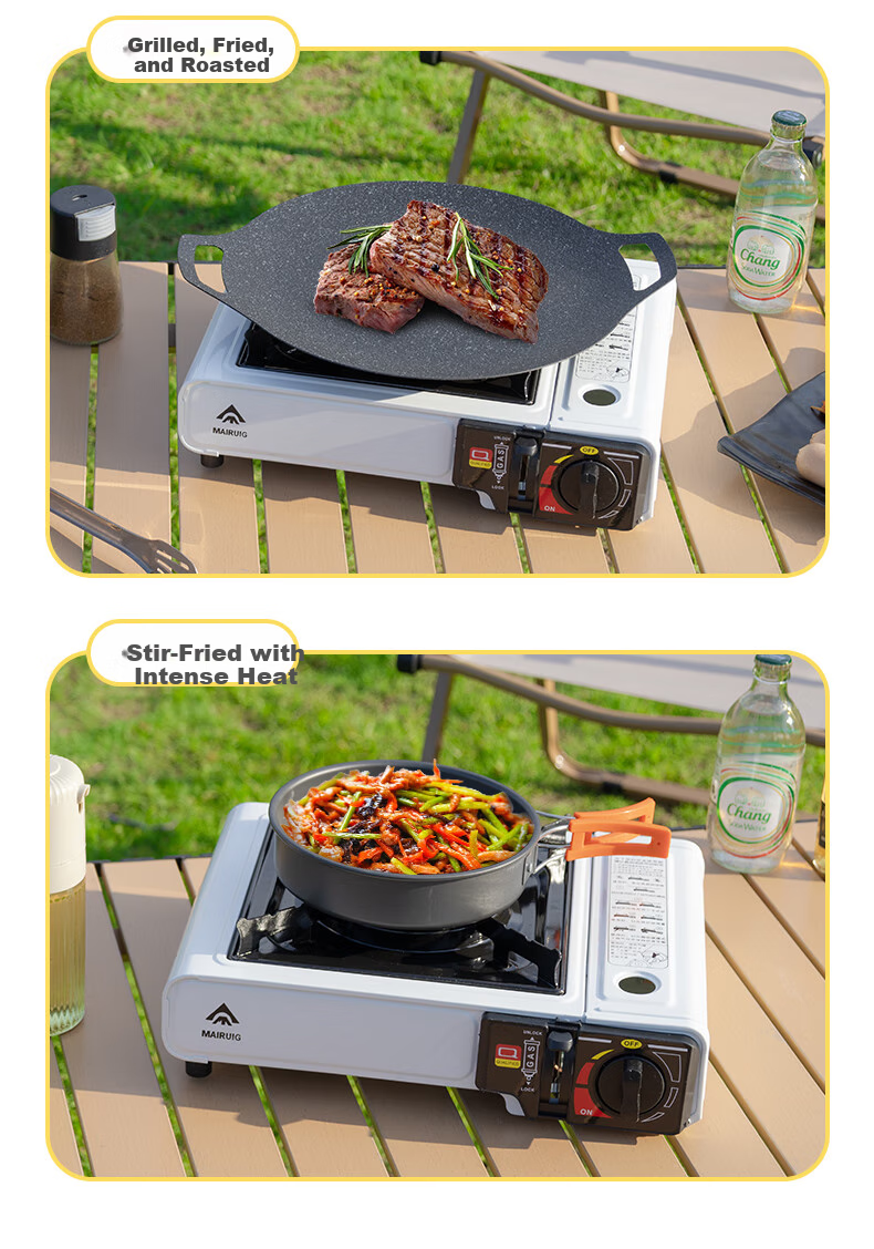 Mairuige [Barbecue Utensils], Portable Gas Stove, Outdoor Cooking Equipment, Compact Magnetic Gas Canister Storage Bag Set 11