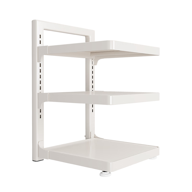 Shuaishi Kitchen Storage Rack Pot Holder Specialized for Cookware Storage Under Sink Organizer Cabinet Multi-Layer Pot Rack 3-Tier White