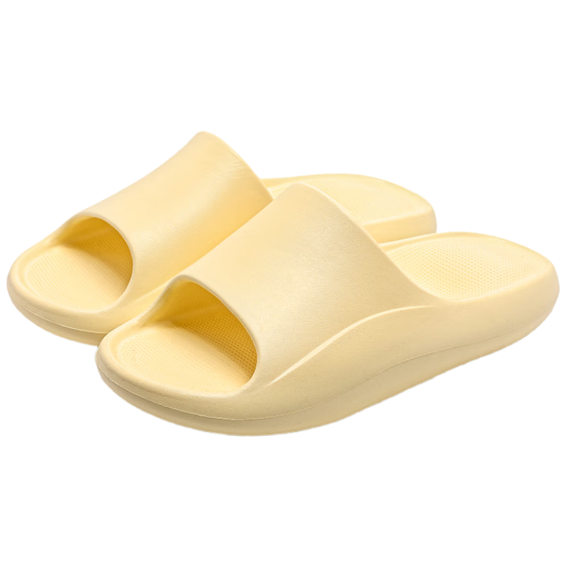 MINISO Squishy Feeling Slippers for Women, Indoor Home Bathroom Shower Thick-Soled EVA All-Season Slippers, Lemon Yellow, Size 36-37