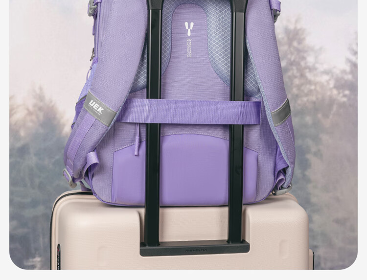 UEK Kids Backpack Girls Schoolbag Primary Secondary Spine Protection Lightweight Boys Meteor Purple Junior High 17