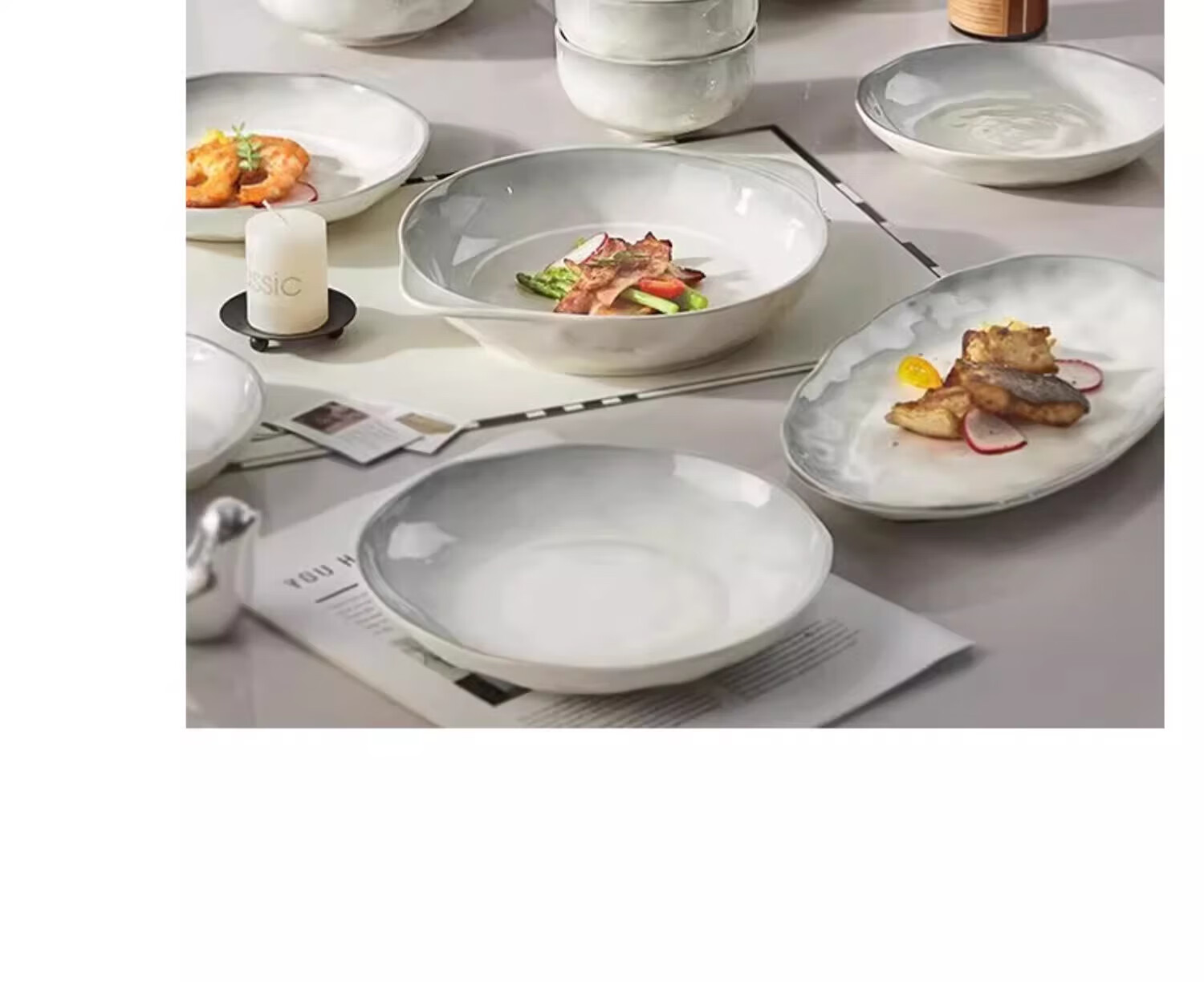 Hechuanwu Bowl And Plate Dinnerware Set, 2026 New Gradient Style, Ceramic Tableware Set for Home Use, Gift Box Packaging, Housewarming Gift, 32 Pieces 6