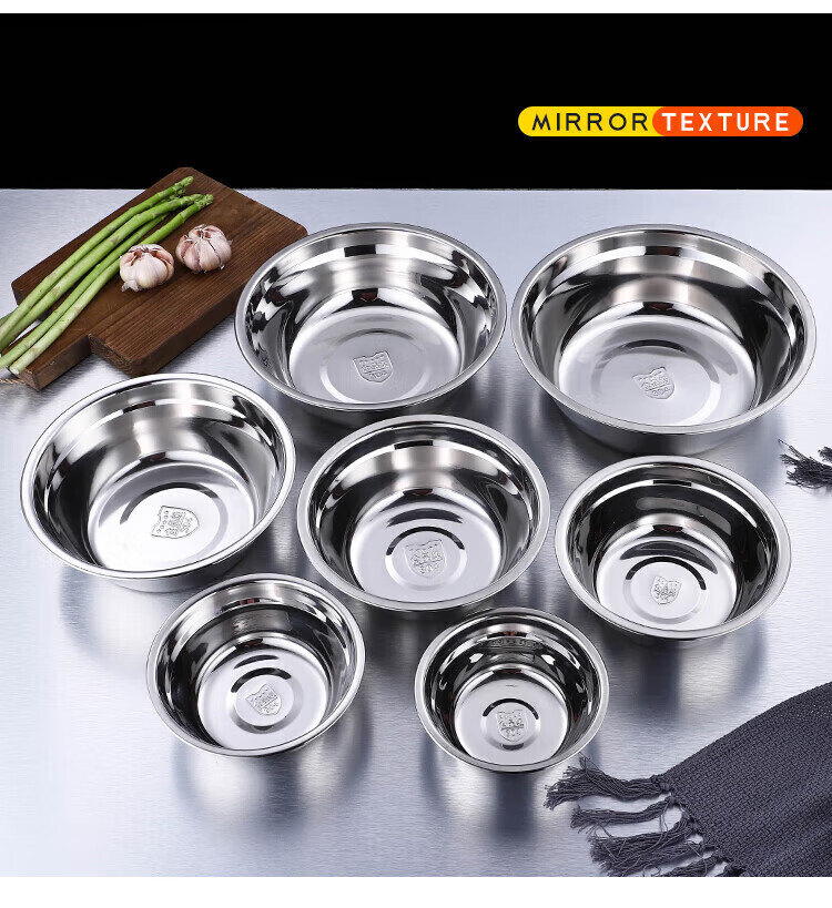 Jingqingfu 304 Stainless Steel Soup Bowl 16cm Canteen Serving Bowl Small Food Bowl Meal Bowl Soup Bowl Jingcang 9