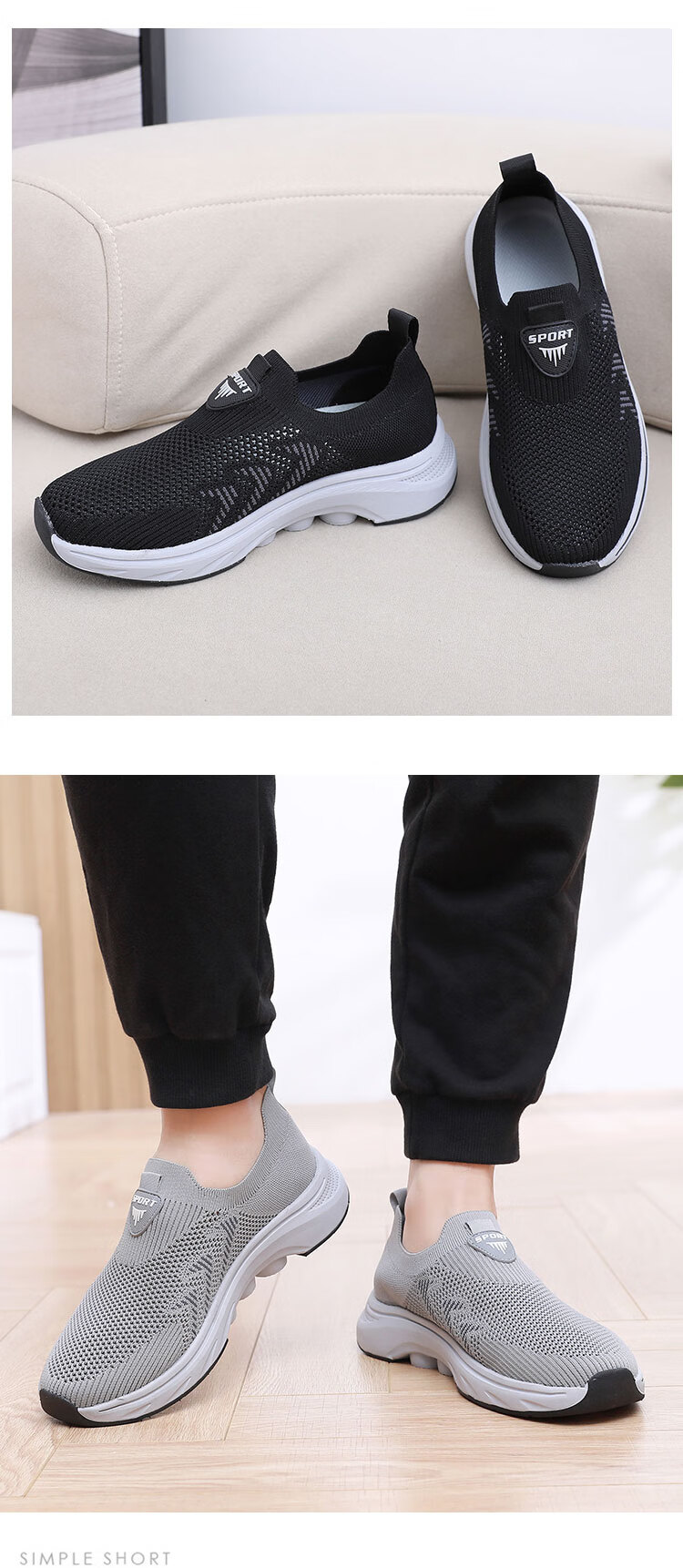 Anglerfish Old Beijing Cloth Shoes Women's Summer Breathable Mesh Slip-On Walking Shoes A6008 Gray Size 38 17