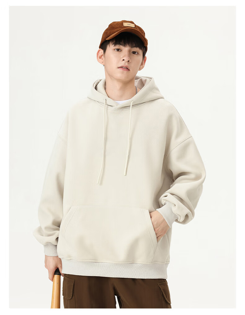 NASA GISS Men's Hoodie Loose Fit Solid Color Sports Sweatshirt Youth Long Sleeve Jacket Black M 32