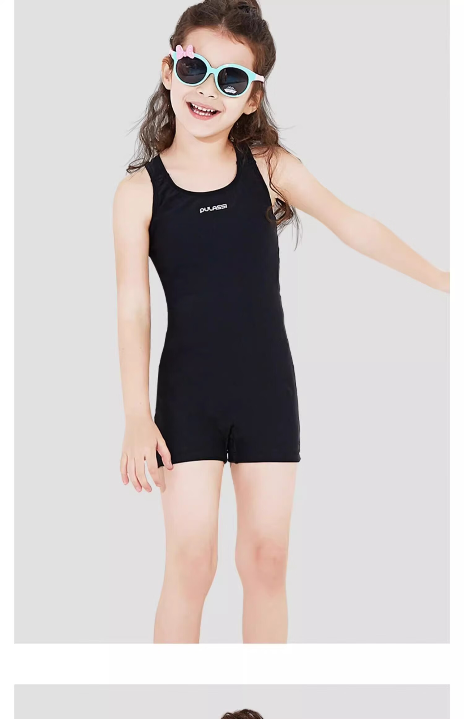 Pras Girls' Swimwear Beginner Basic High Elastic Chlorine Resistant One-Piece Training Swimsuit for Swimming Pool Official Flagship Store 12