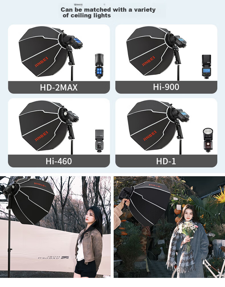 JINBEI Soft Diffuser Color Filter Honeycomb Grid Four-page Light Blocking Sheet for HD-2PLUS/MAX/HD-1/Hi-460/Hi5/H1 Set-top Box Accessories ET-4 Four-hole to Bayonet Mount 12