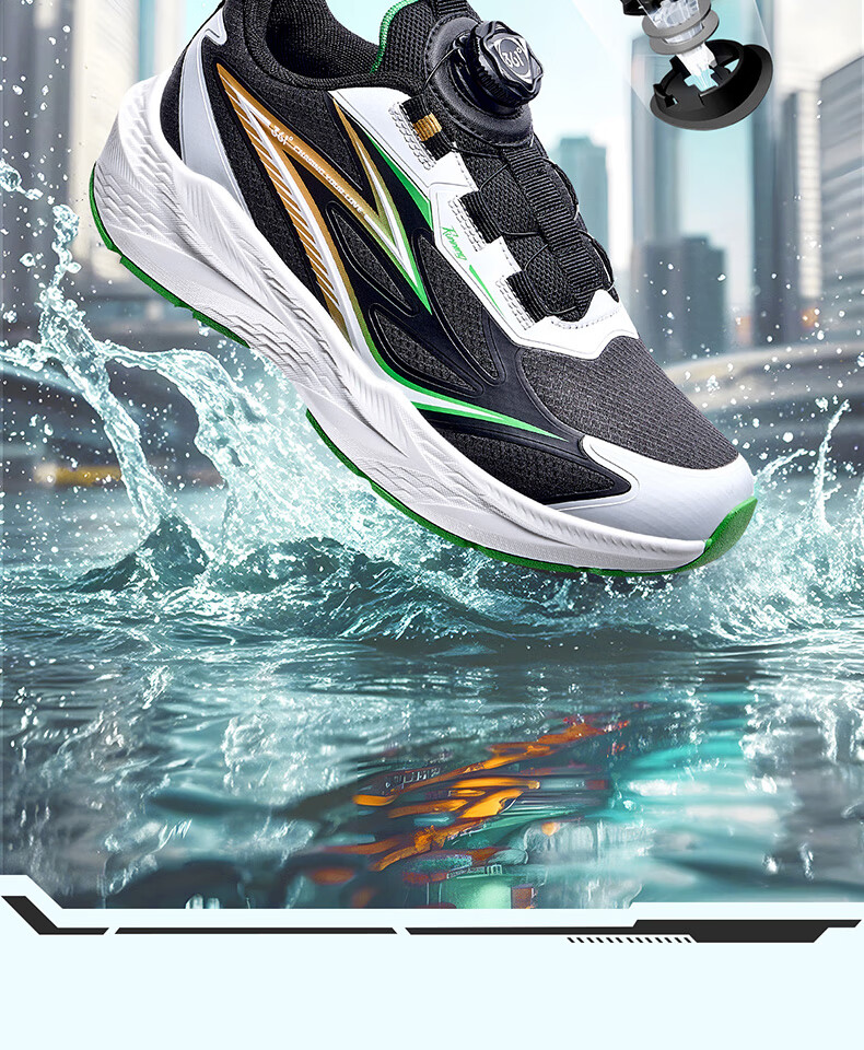 361° Yuping Children's Running Shoes 25 Winter Boys and Girls Waterproof Non-slip Shock Absorption Dial Sports Shoes Black Size 36 1