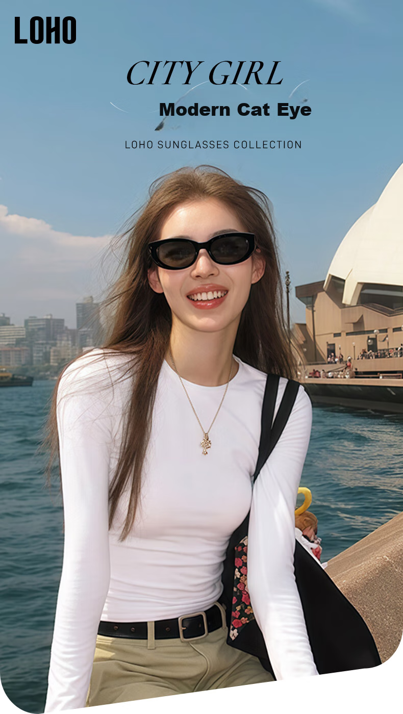 LOHO Cat Eye Sunglasses for Women, 2026 New Retro UV Protection Vacation Fashion Sunglasses LH09677 1