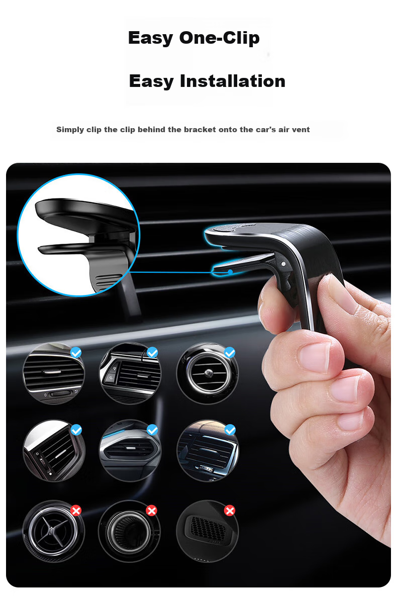 GDGO [Qi2 Certified] 15W Car Wireless Charger, MagSafe Magnetic Low Temperature Air Vent Clip, Compatible with Apple And Android IPhone 18/17/Air/16promax 5