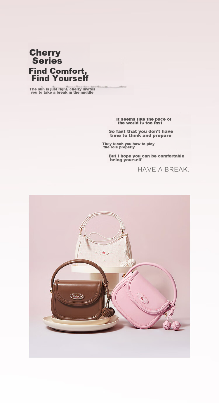 Semir Cherry Saddle Bag Series Women's Handbag, Exquisite Tote Bag, Cute Crossbody Bag, Birthday Gift, 105124153019 2