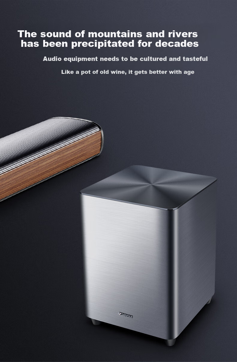 SANSUI DV-92A Soundbar Speaker, Home Theater System, Bluetooth Smart Speaker, Bar-Shaped Speaker, Wall-Mounted Speaker, Independent Subwoofer 6
