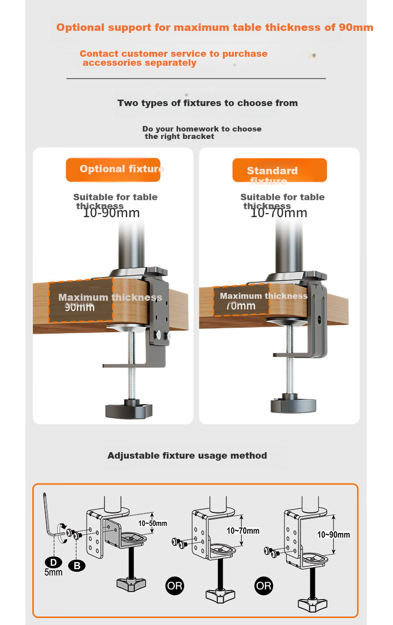 ECOLA Monitor Stand, Arm Column Style, Height Adjustable, Free Floating, Gaming Design, Versatile, Can Be Inverted, Computer Stand, Black 3